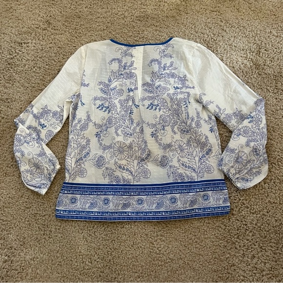 J Crew Point Sur Tassle Tunic Top in Sparkle Block Floral Print - Picture 3 of 9